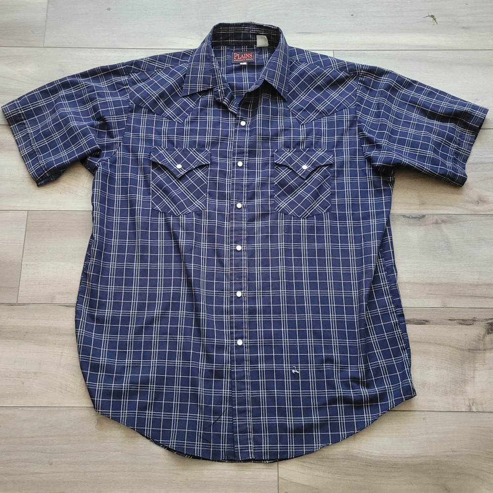 Plains Pearl Snap Button Plaid Shirt